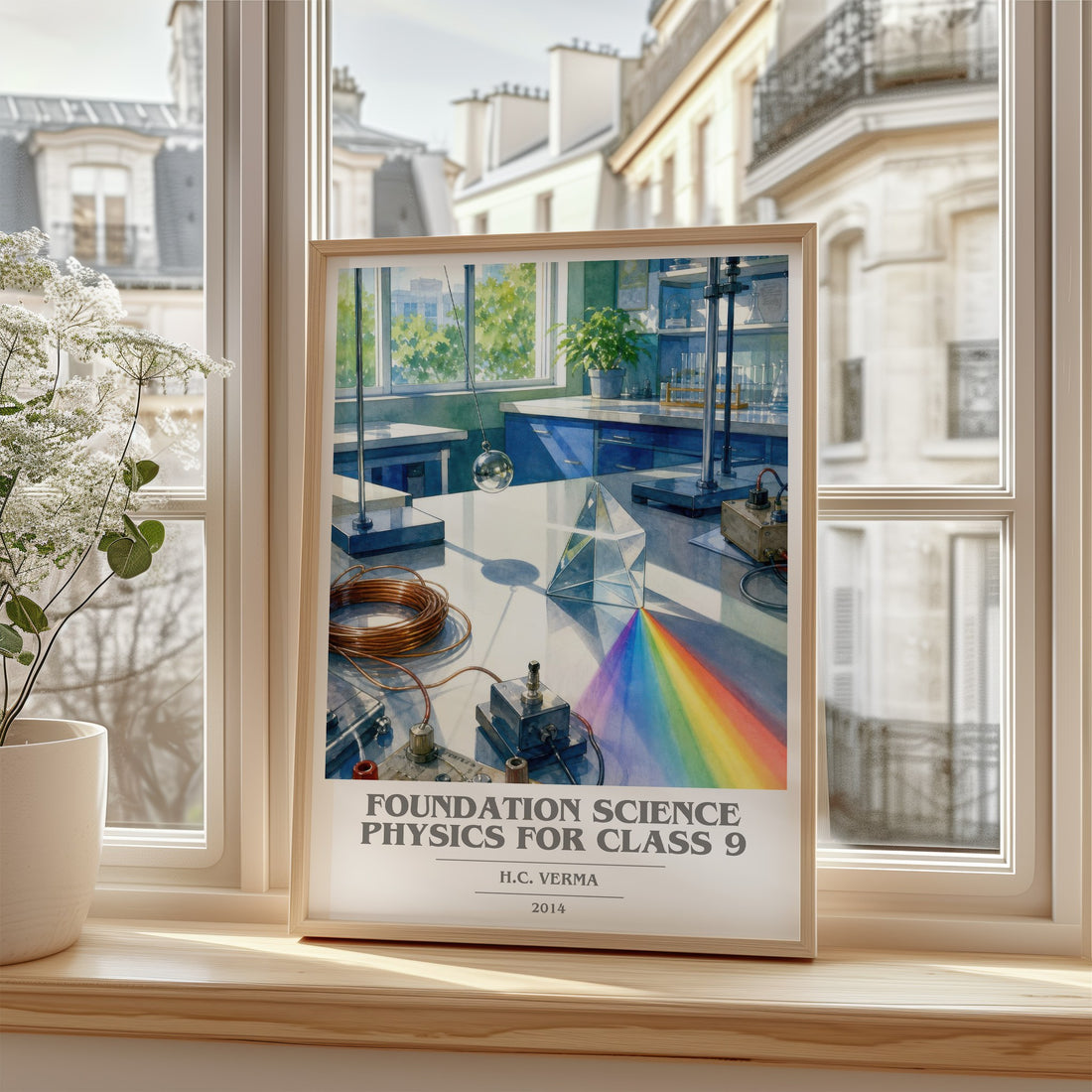 Foundation Science Physics for Class 9 book cover poster colour and style options – H.C. Verma book art