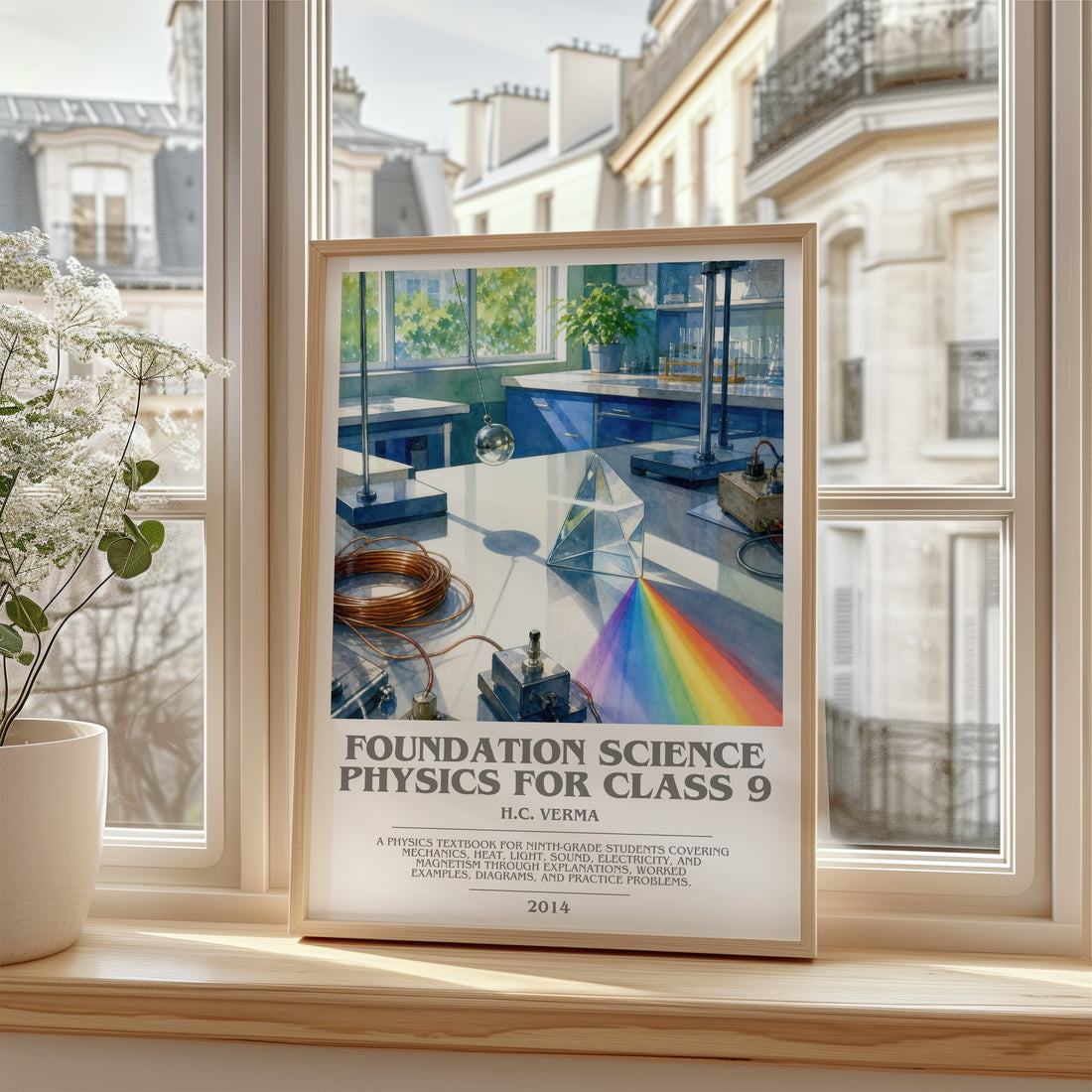 Foundation Science Physics for Class 9 bookish poster colour and style options – H.C. Verma book art