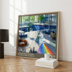 Foundation Science Physics for Class 9 literary print framed by window – literary home decor
