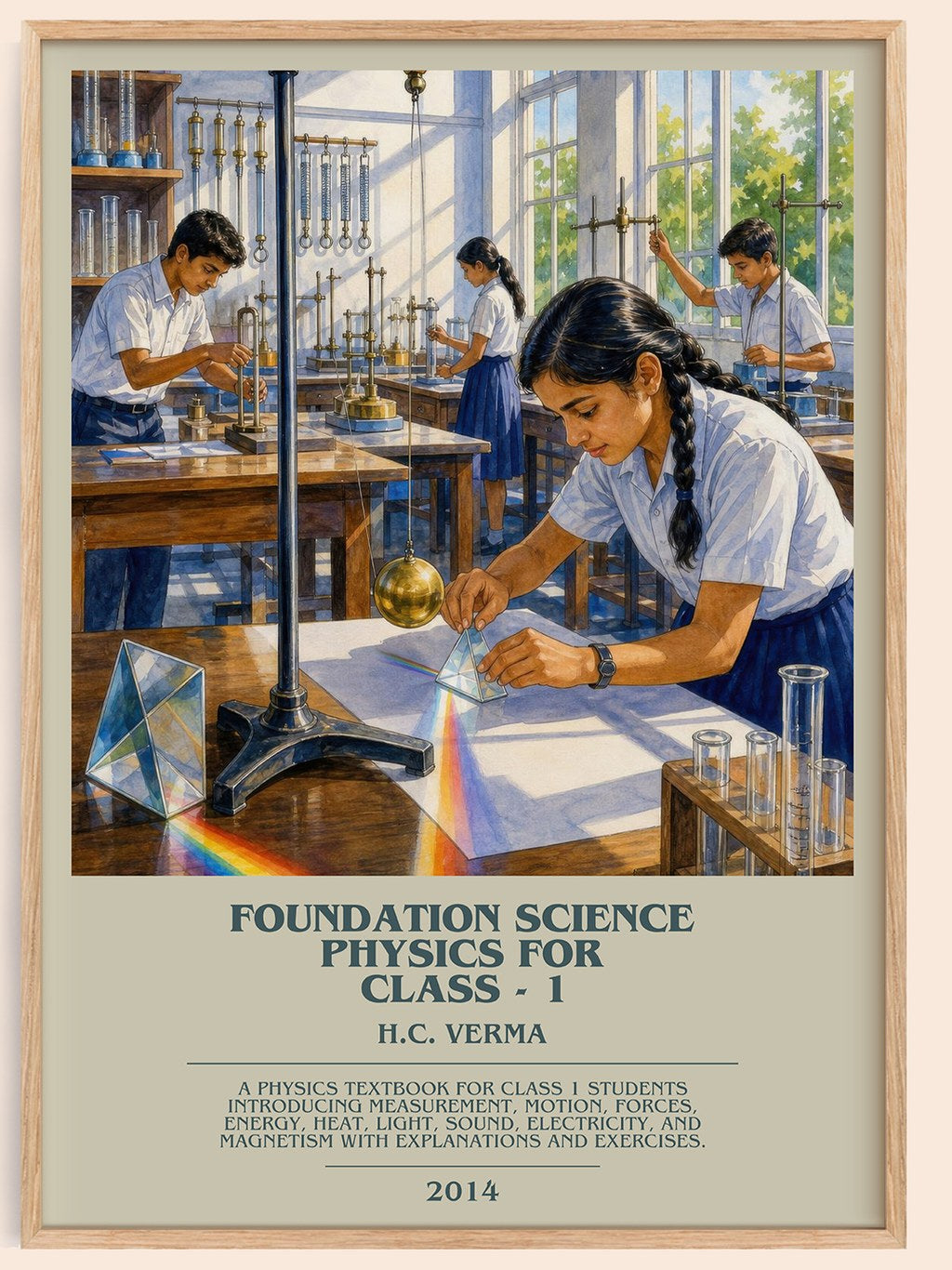 Foundation Science Physics for Class - 1 bookish book poster by H.C. Verma – framed literary art print