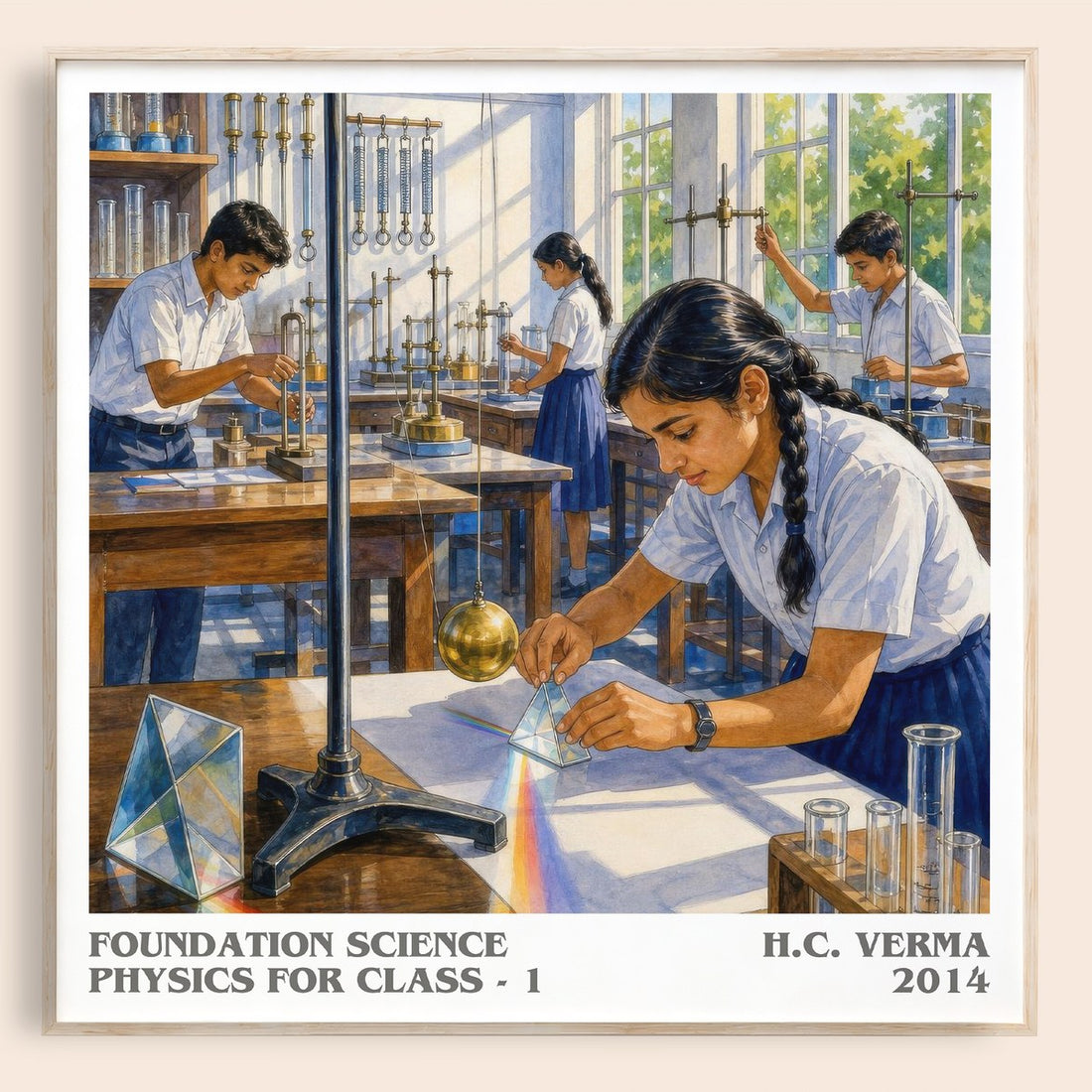 Foundation Science Physics for Class - 1 literary book poster by H.C. Verma – framed literary art print
