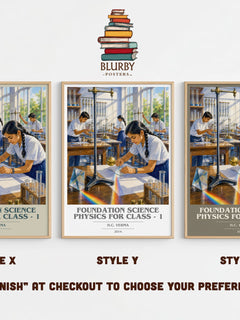 Foundation Science Physics for Class - 1 book cover print in frame leaning in hallway – __new__:educational wall art