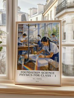 Foundation Science Physics for Class - 1 book cover poster colour and style options – H.C. Verma book art
