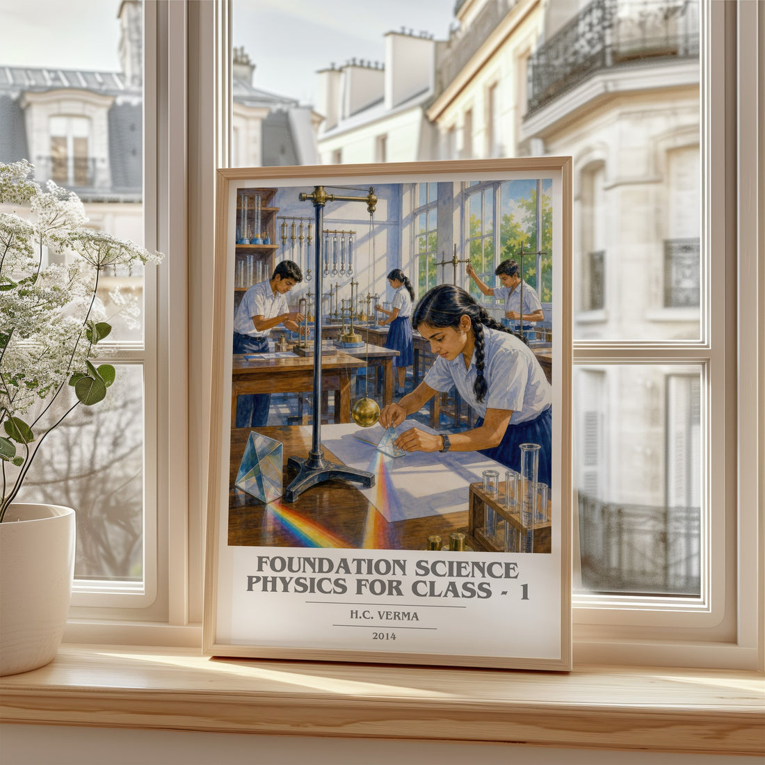 Foundation Science Physics for Class - 1 book cover poster colour and style options – H.C. Verma book art