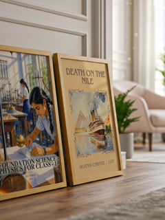 Foundation Science Physics for Class - 1 watercolour print framed by window – literary home decor