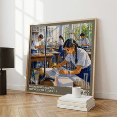 Foundation Science Physics for Class - 1 literary print framed by window – literary home decor