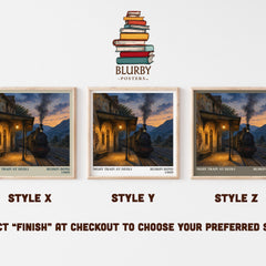 Night Train at Deoli literary print in frame leaning in hallway – literary fiction wall art