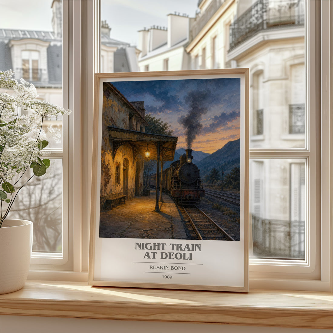 Night Train at Deoli book cover poster colour and style options – Ruskin Bond book art