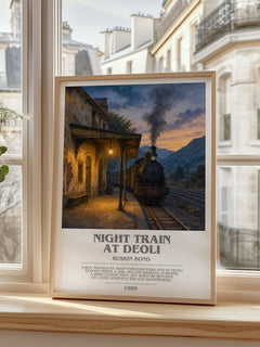 Night Train at Deoli bookish poster colour and style options – Ruskin Bond book art