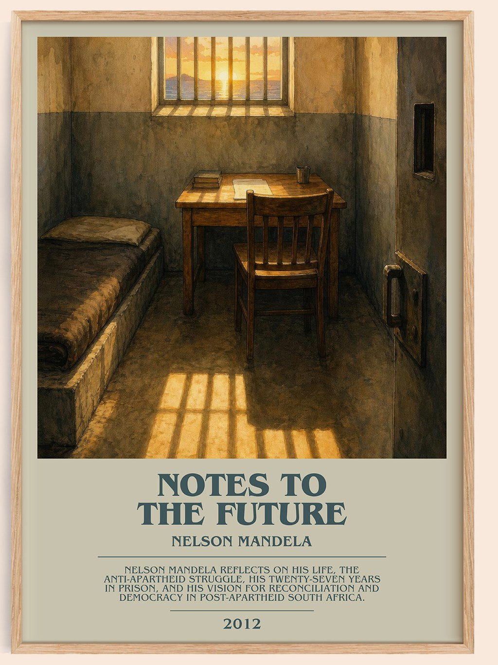 Notes to the future bookish book poster by Nelson Mandela – framed literary art print