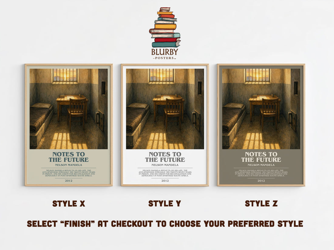 Notes to the future bookish print in frame leaning in hallway – memoir wall art (mockup)