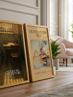 Notes to the future watercolour print framed by window – literary home decor