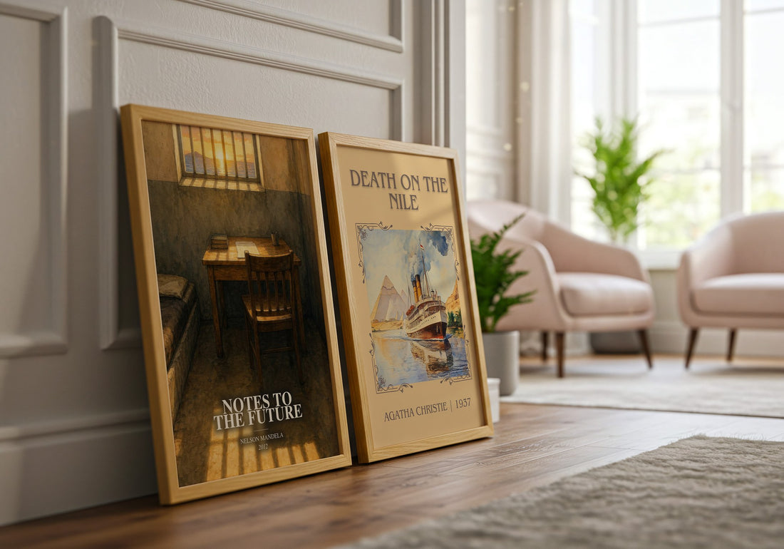 Notes to the future watercolour print framed by window – literary home decor