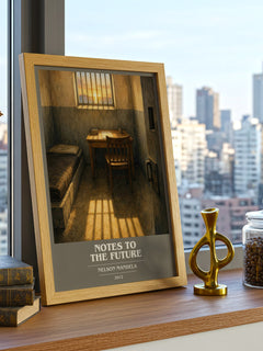 Notes to the future book cover print framed by window – literary home decor