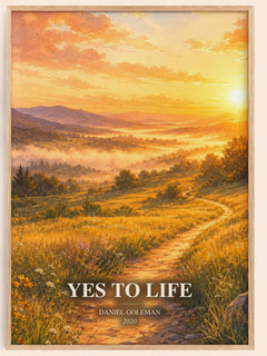 Yes to Life watercolour book poster by Daniel Goleman – framed literary art print