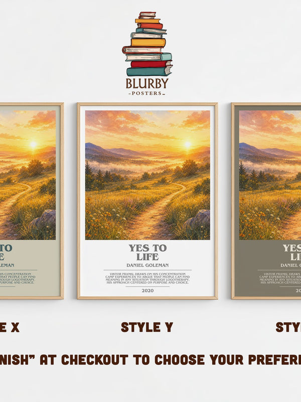 Yes to Life bookish print in frame leaning in hallway – __new__:self help wall art