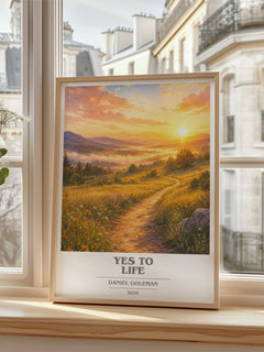 Yes to Life book cover poster colour and style options – Daniel Goleman book art