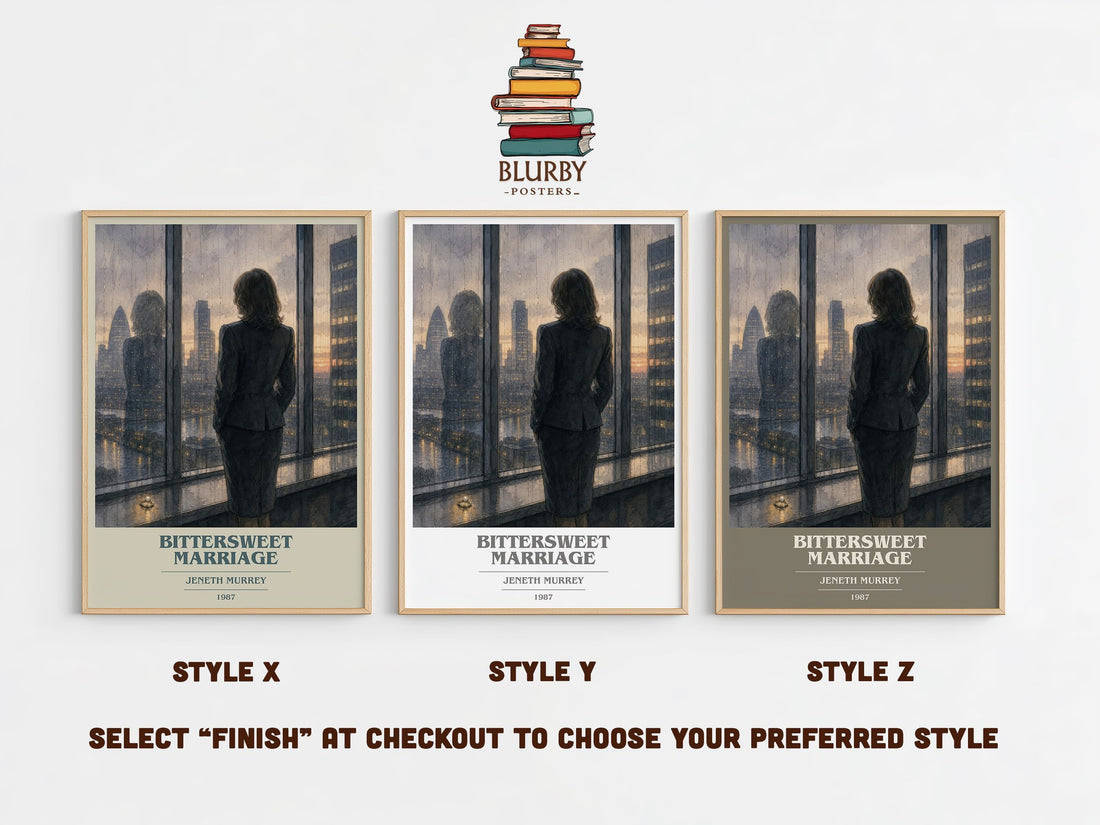Bittersweet Marriage book cover print in frame leaning in hallway – romance wall art (mockup)