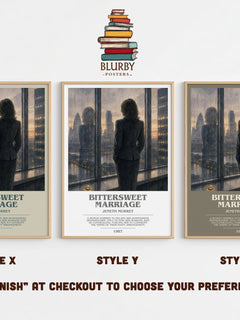 Bittersweet Marriage bookish print in frame leaning in hallway – romance wall art