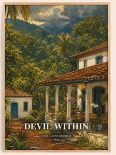 Devil Within watercolour book poster by Catherine George – framed literary art print