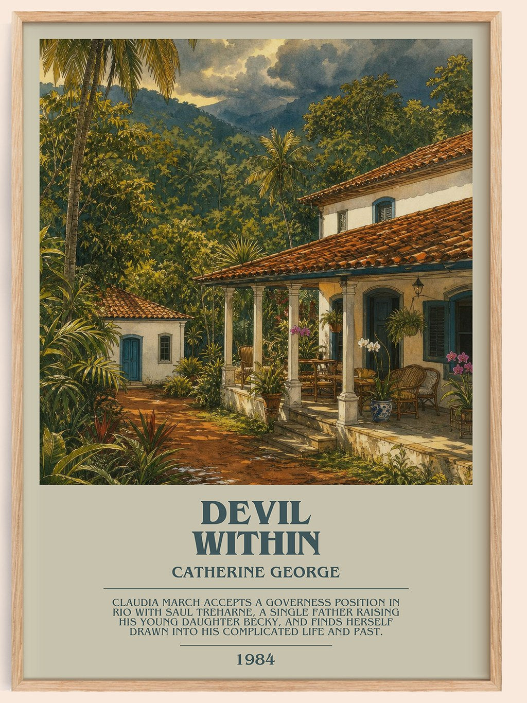 Devil Within bookish book poster by Catherine George – framed literary art print