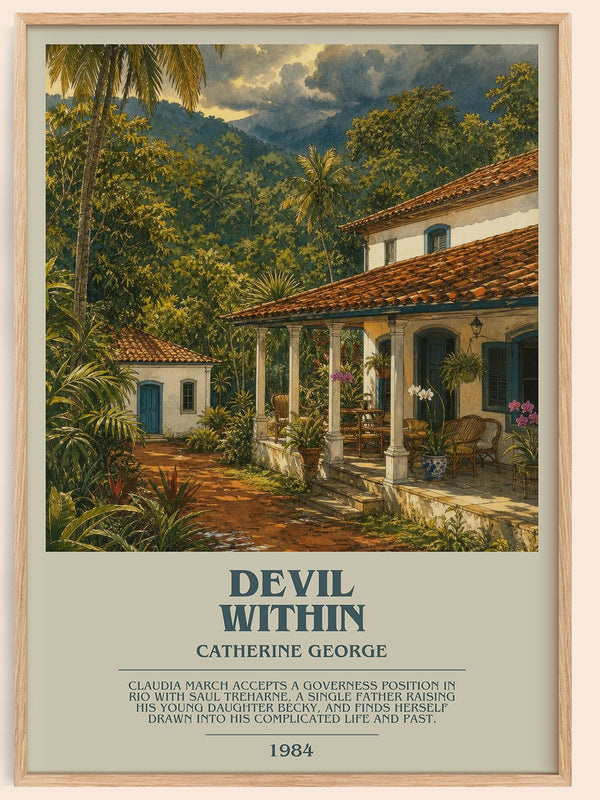 Devil Within bookish book poster by Catherine George – framed literary art print