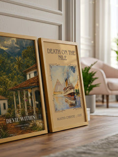Devil Within watercolour print framed by window – literary home decor