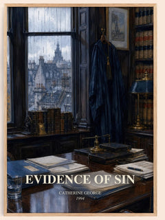 Evidence of Sin watercolour book poster by Catherine George – framed literary art print
