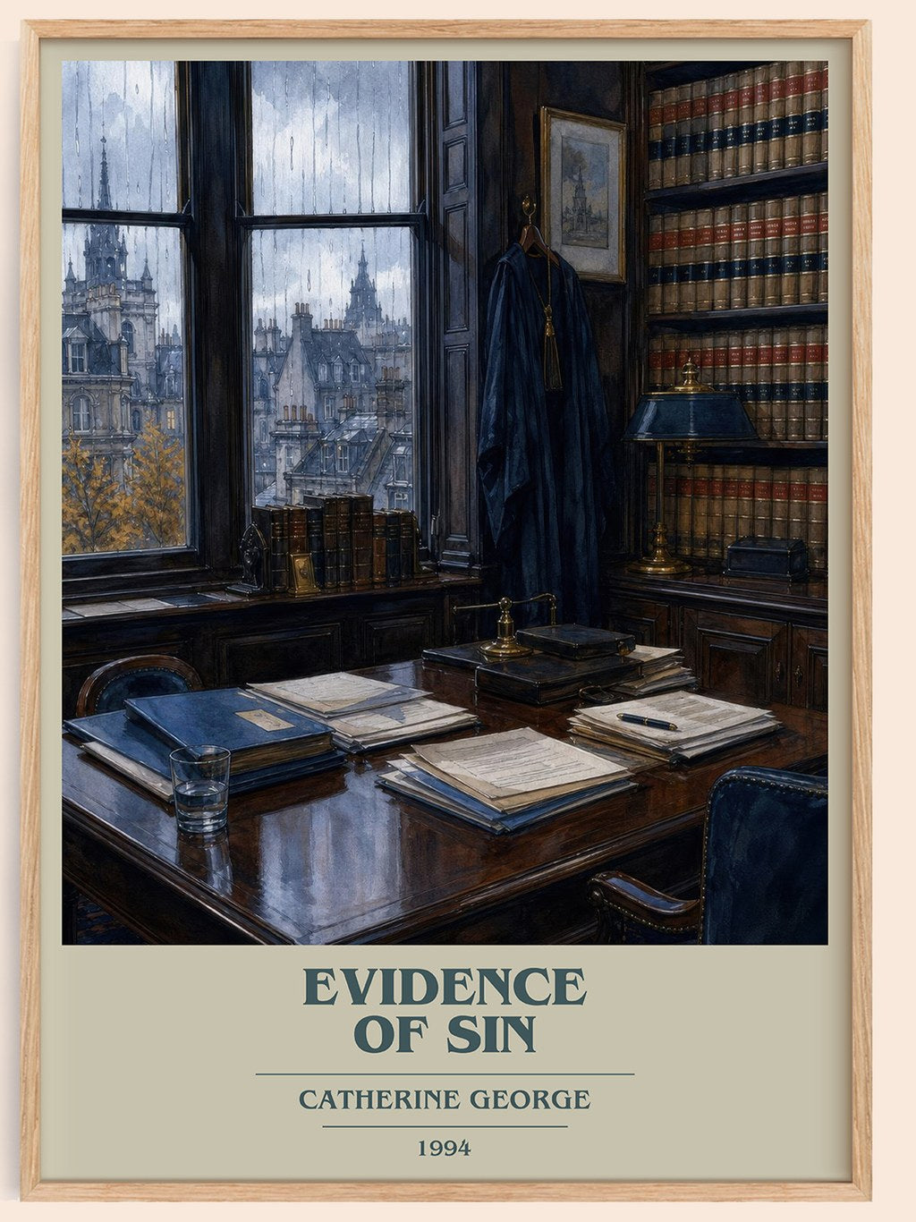 Evidence of Sin book cover book poster by Catherine George – framed literary art print