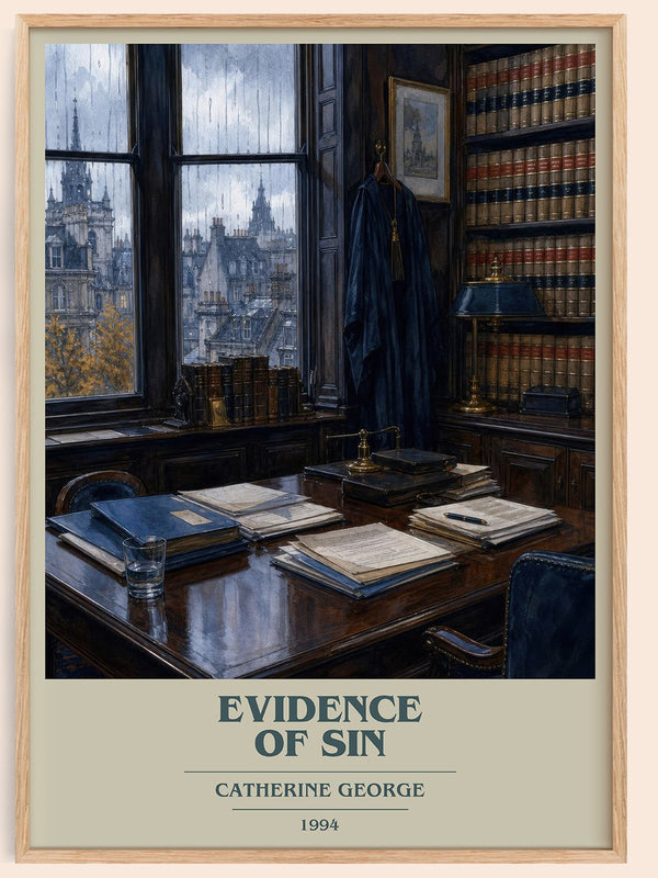 Evidence of Sin book cover book poster by Catherine George – framed literary art print