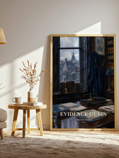 Evidence of Sin watercolour print in frame leaning in hallway – romance wall art