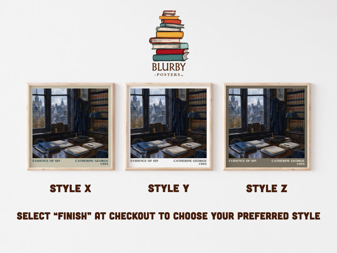 Evidence of Sin literary print in frame leaning in hallway – romance wall art (mockup)