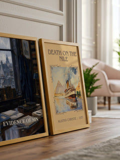 Evidence of Sin watercolour print framed by window – literary home decor