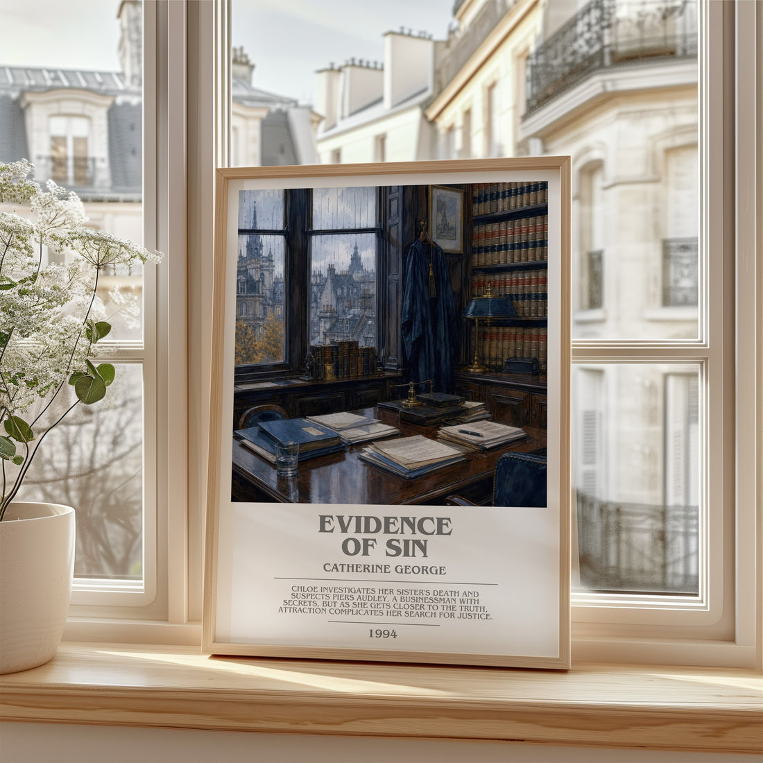 Evidence of Sin bookish poster colour and style options – Catherine George book art