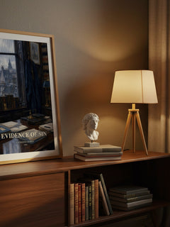 Evidence of Sin watercolour print on bookshelf – Catherine George fan gift