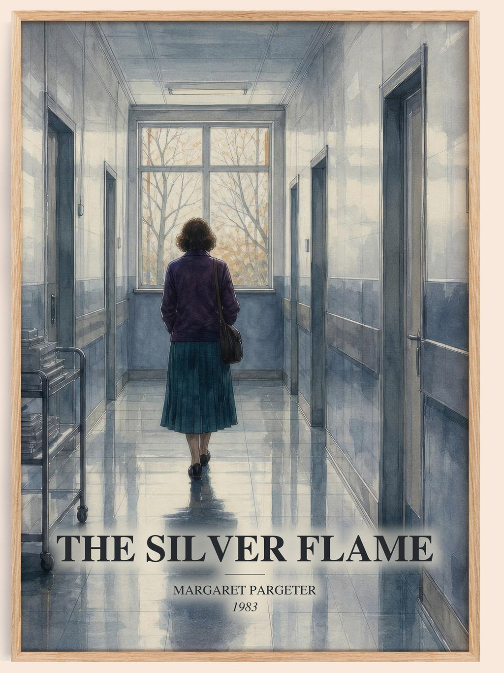 The silver flame watercolour book poster by Margaret Pargeter – framed literary art print