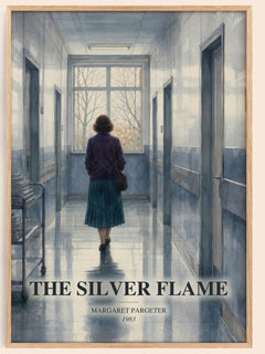 The silver flame watercolour book poster by Margaret Pargeter – framed literary art print