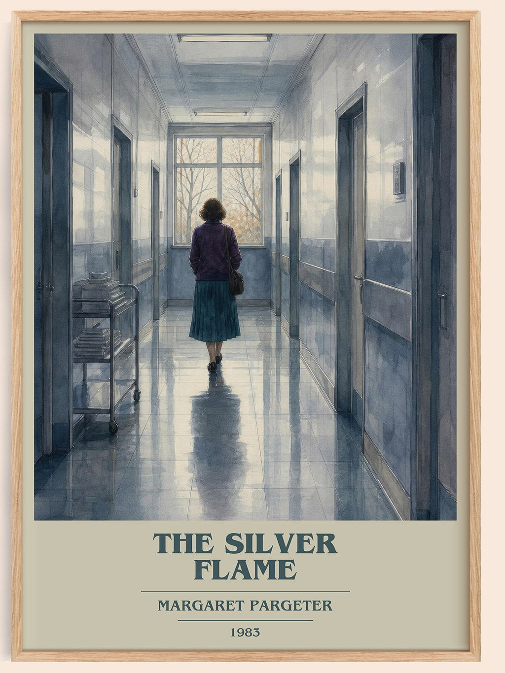 The silver flame book cover book poster by Margaret Pargeter – framed literary art print