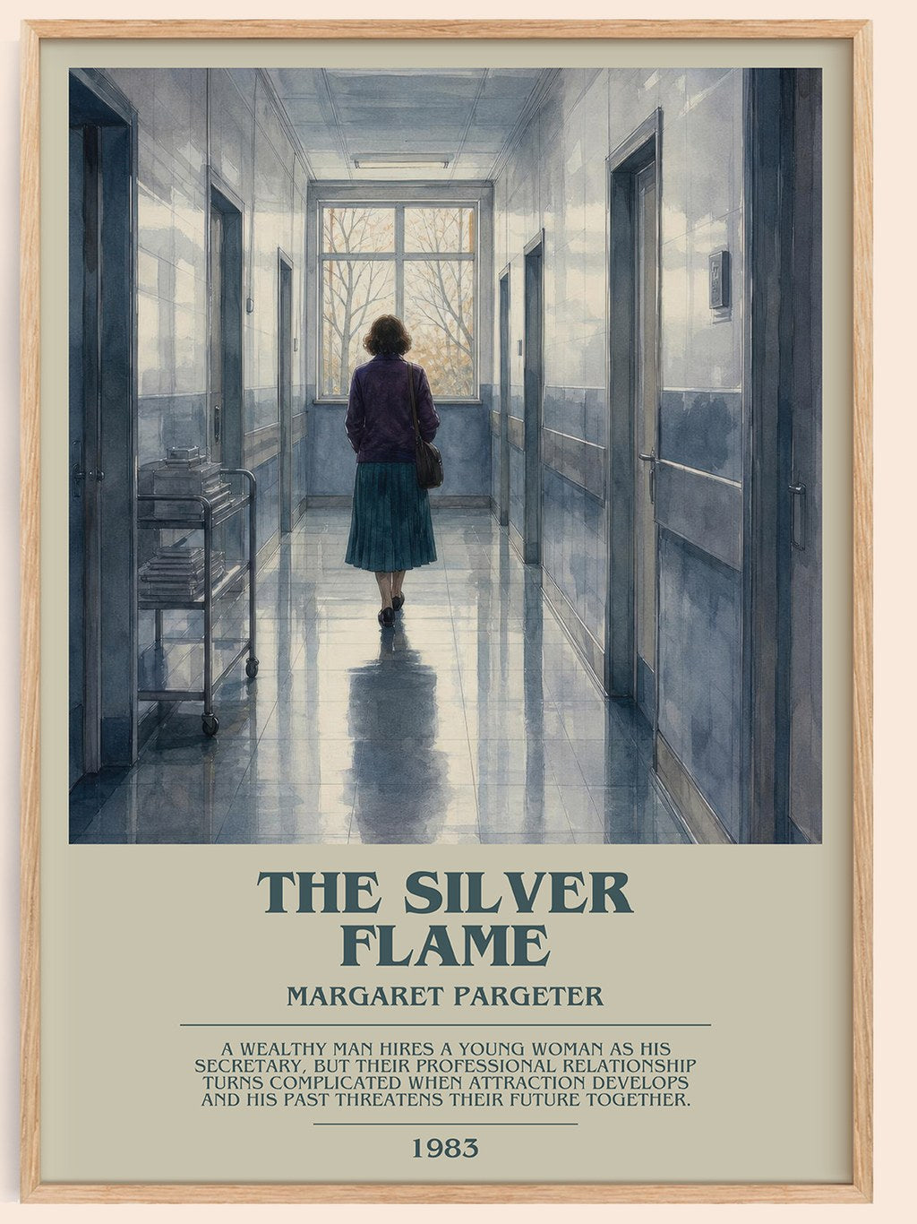 The silver flame bookish book poster by Margaret Pargeter – framed literary art print