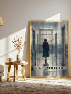 The silver flame watercolour print in frame leaning in hallway – romance wall art