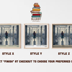 The silver flame literary print in frame leaning in hallway – romance wall art