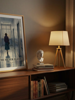 The silver flame watercolour print on bookshelf – Margaret Pargeter fan gift