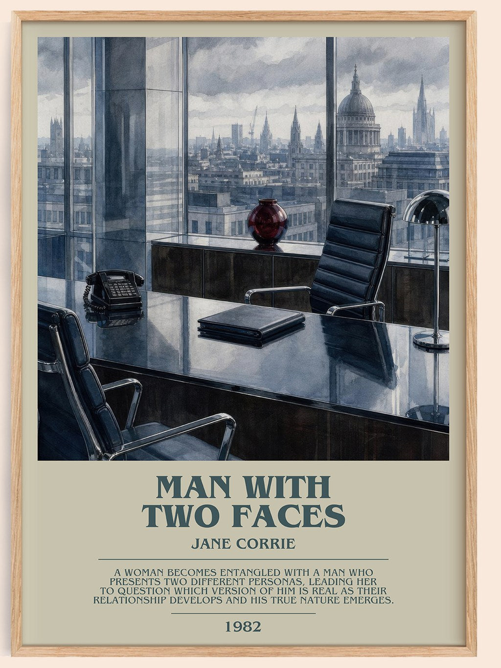 Man with two faces bookish book poster by Jane Corrie – framed literary art print