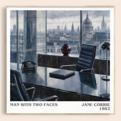 Man with two faces literary book poster by Jane Corrie – framed literary art print