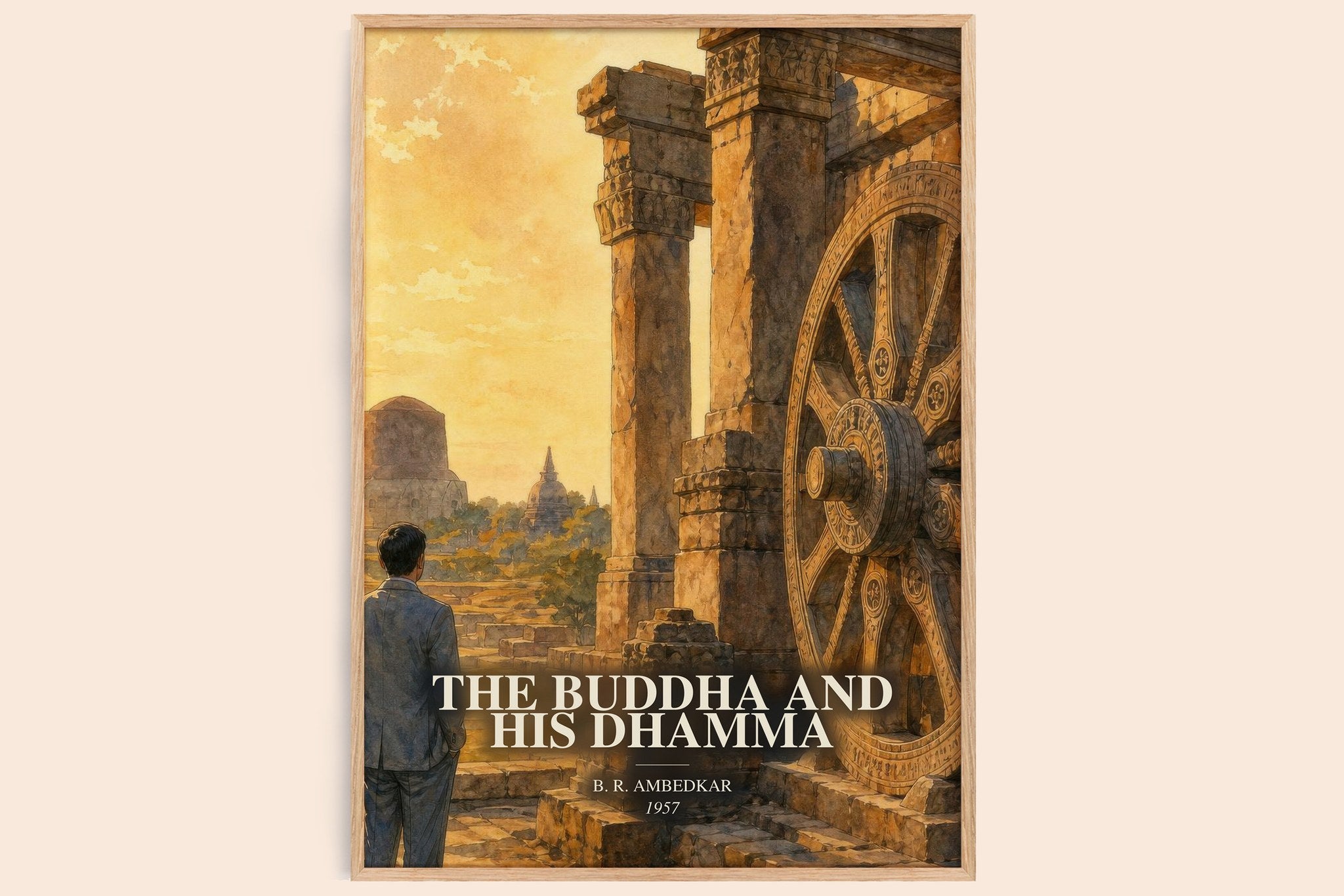 Buddha and his Dhamma Book Watercolour Illustration by B. R. Ambedkar