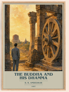 The Buddha and his Dhamma book cover book poster by B. R. Ambedkar – framed literary art print