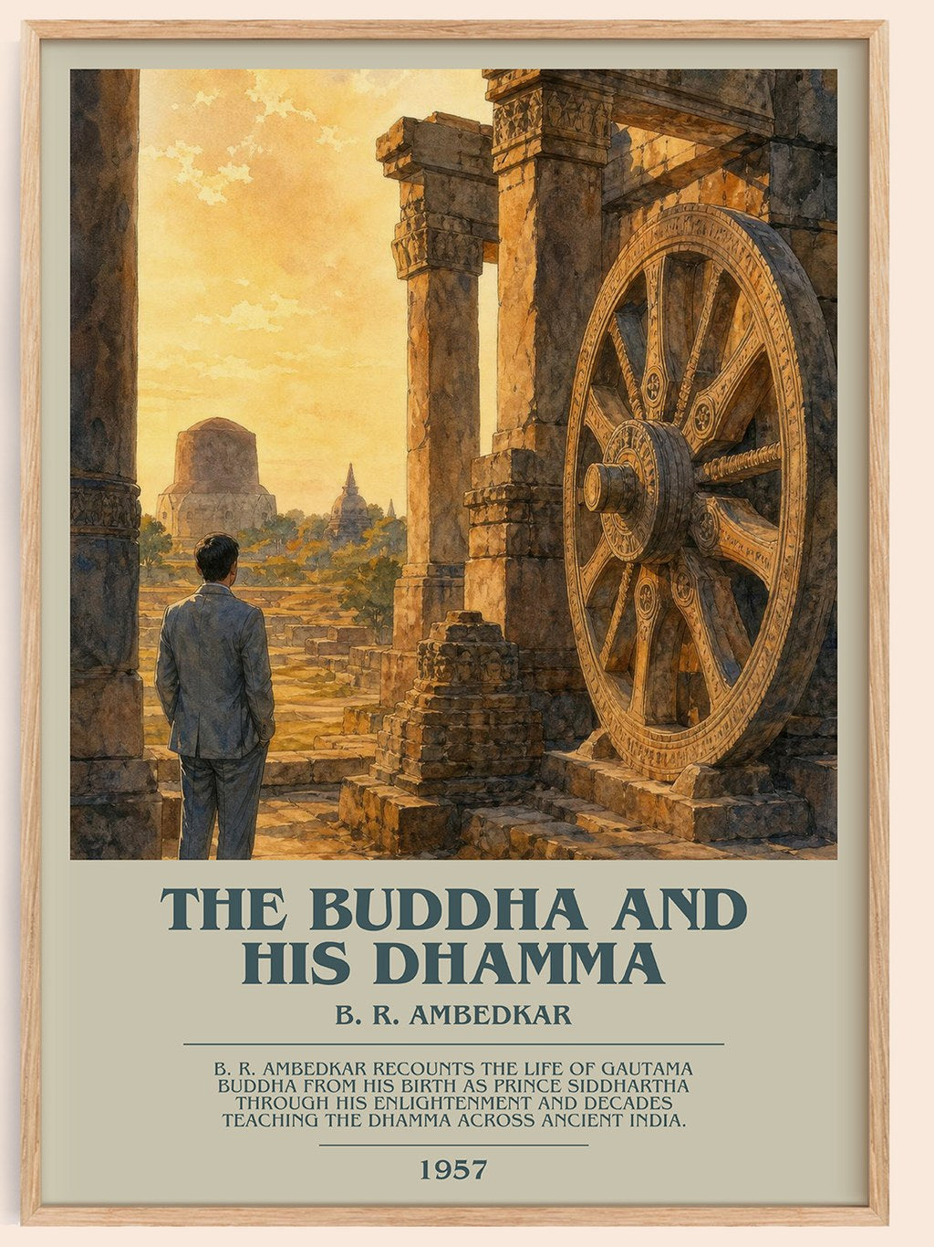 The Buddha and his Dhamma bookish book poster by B. R. Ambedkar – framed literary art print
