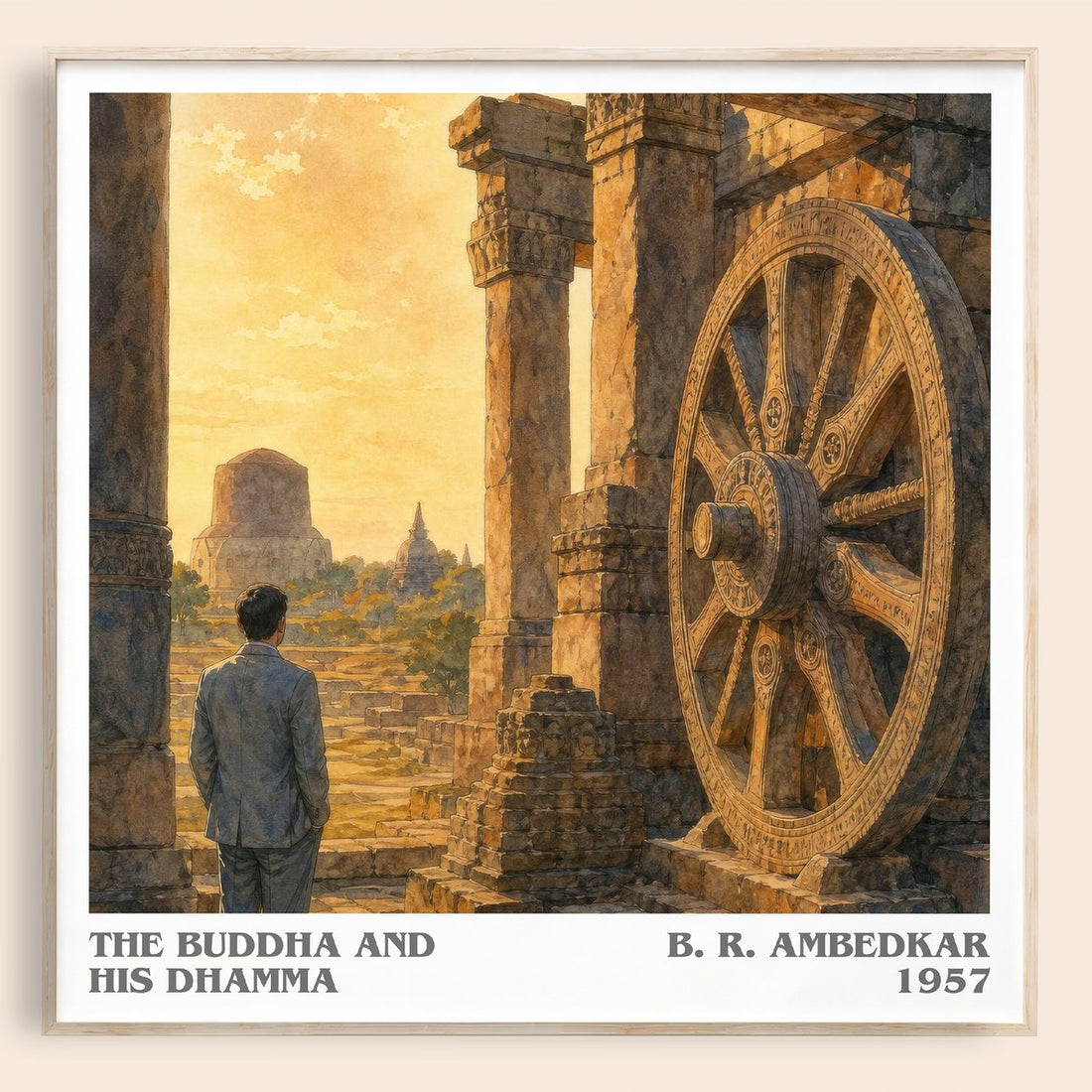 The Buddha and his Dhamma literary book poster by B. R. Ambedkar – framed literary art print