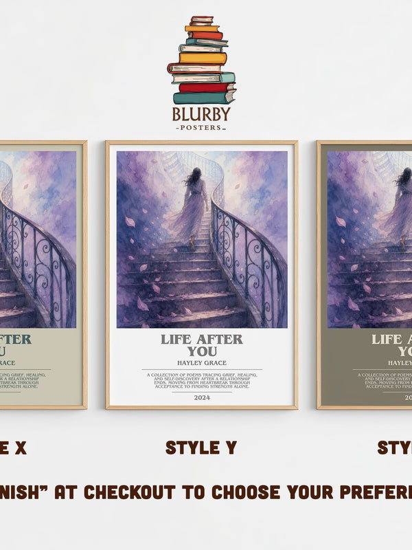 life after you bookish print in frame leaning in hallway – contemporary fiction wall art
