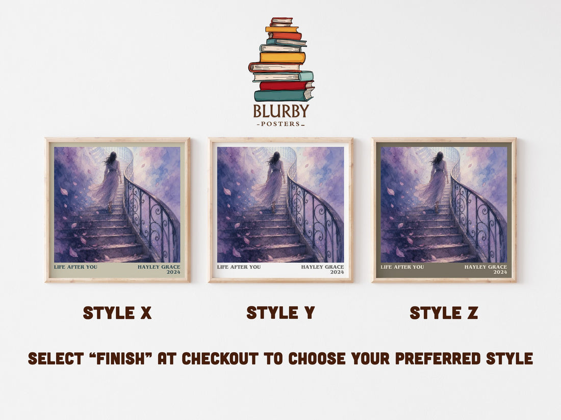 life after you literary print in frame leaning in hallway – contemporary fiction wall art (mockup)